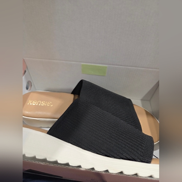 Kensis Women's Black Slide Sandals Size 10 Cushion Insoles - Picture 2 of 8